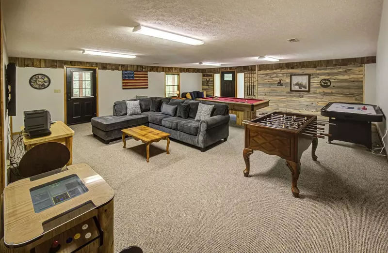 When it rains, it pours sometimes. Have a Plan B. Gameroom perfecr for those rainy Smoky Mountains Weather Days.